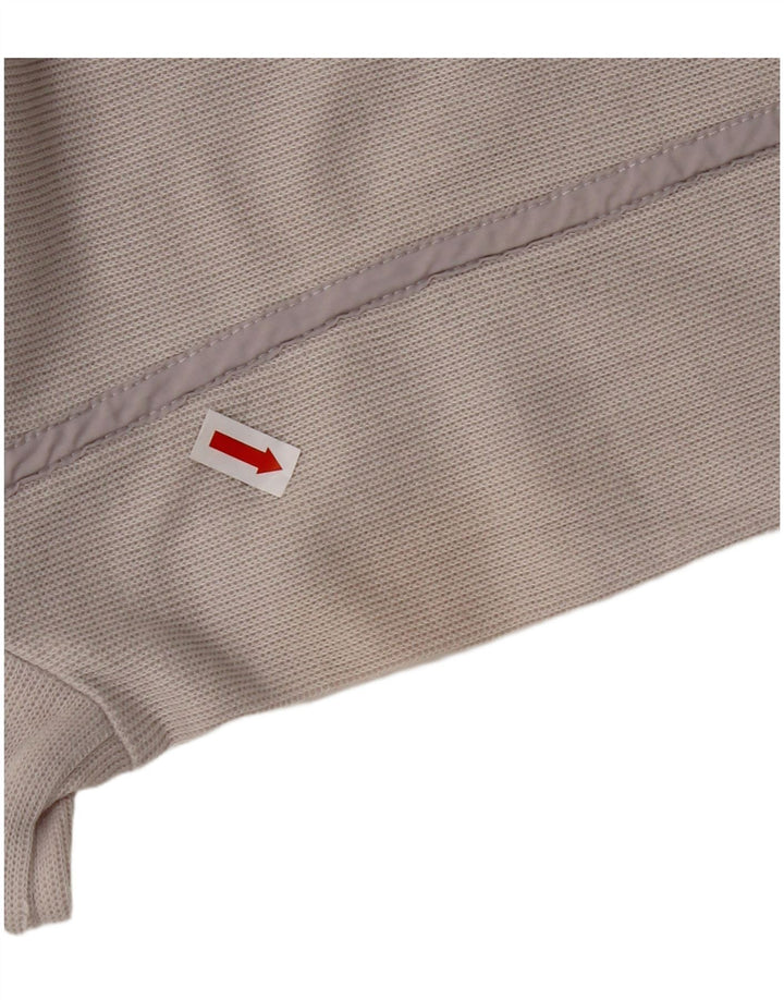 HUGO BOSS Mens Top Long Sleeve XL Off White Colourblock Cotton