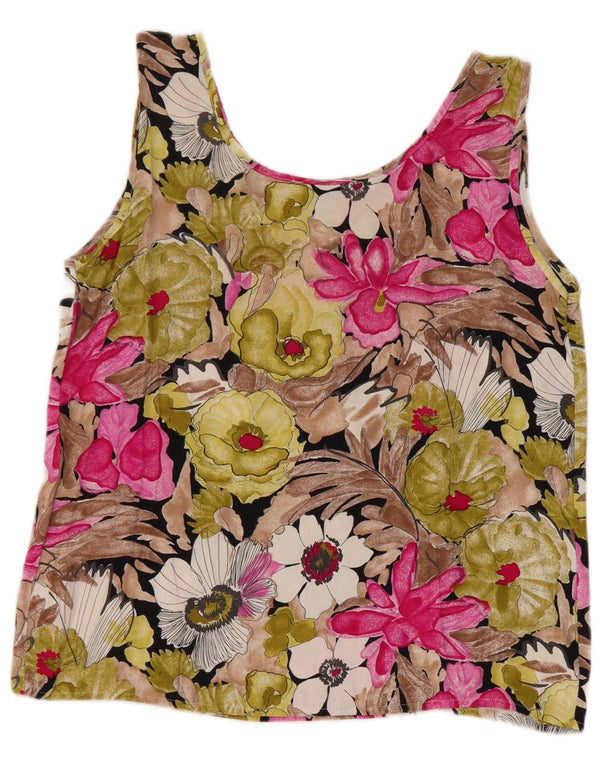 Vintage Womens Crop Sleeveless Blouse Top IT 44 Medium Multicoloured Floral