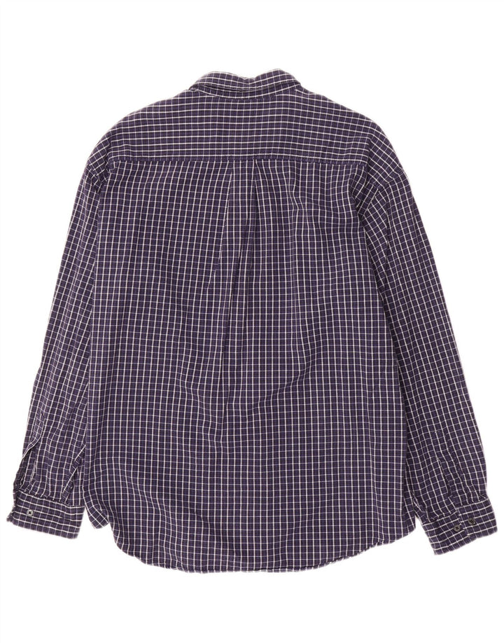 DOCKERS Mens Flannel Shirt XL Navy Blue Check Cotton