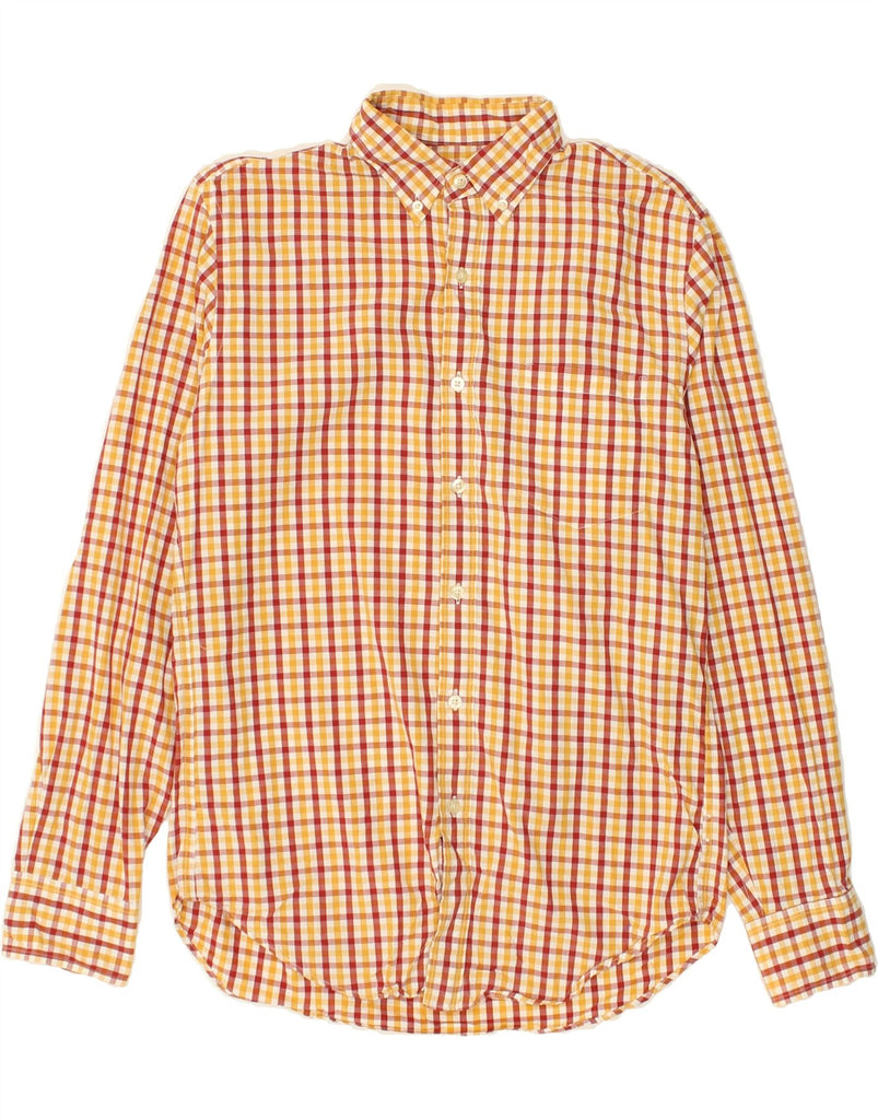 J. CREW Mens Shirt Small Yellow Check Cotton | Vintage J. Crew | Thrift | Second-Hand J. Crew | Used Clothing | Messina Hembry 