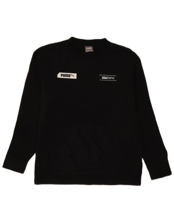 Puma Mens Graphic Sweatshirt Jumper Small Black Cotton
