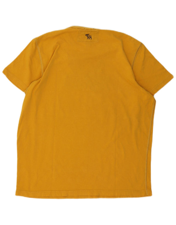 Abercrombie & Fitch Mens Muscle Fit Graphic T-Shirt Top XL Yellow Cotton