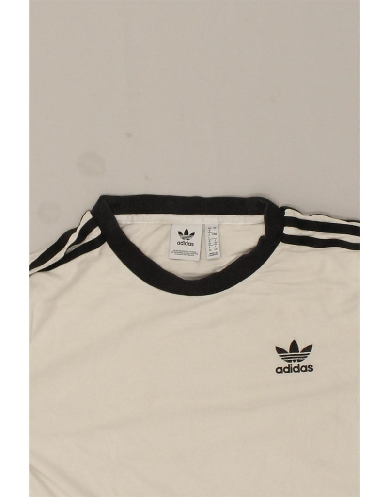 ADIDAS Womens T-Shirt Top UK 8 Small  White Cotton Vintage Adidas and Second-Hand Adidas from Messina Hembry 