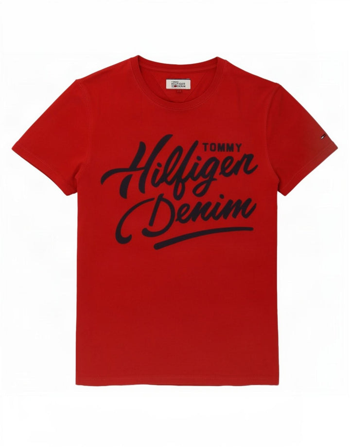 Tommy Hilfiger Mens Graphic T-Shirt Top Small Red Cotton