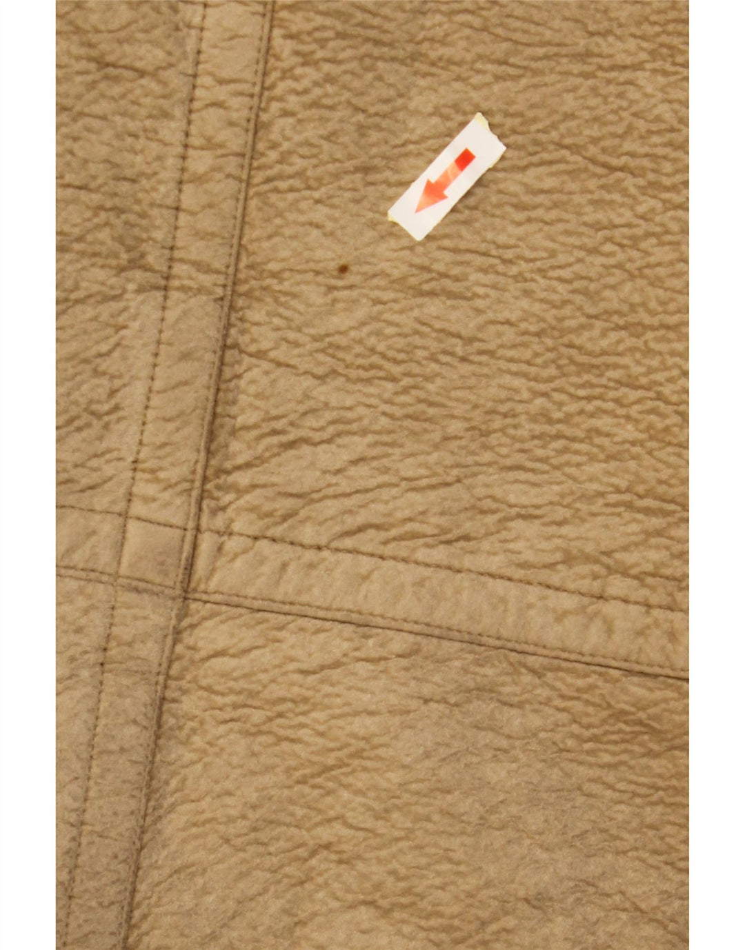 VINTAGE Womens Double Breasted Leather Coat UK 6 XS Brown Colourblock