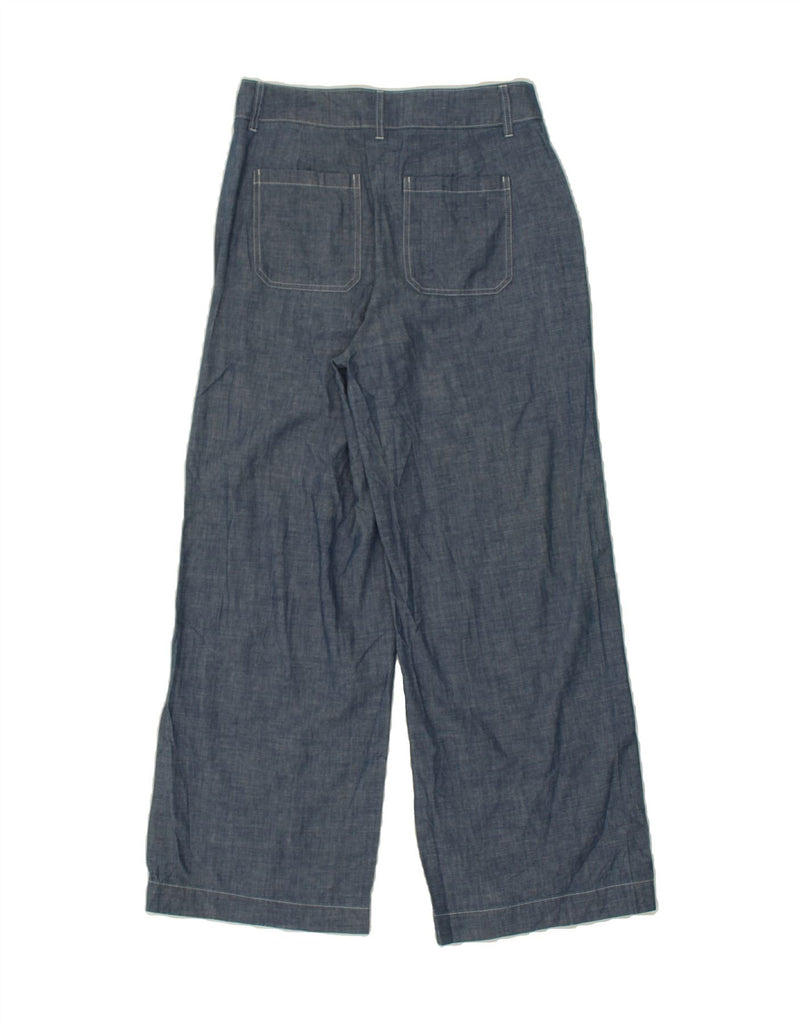 J. CREW Womens Wide Leg Chino Trousers US 8 Medium W30 L30 Blue Cotton | Vintage J. Crew | Thrift | Second-Hand J. Crew | Used Clothing | Messina Hembry 