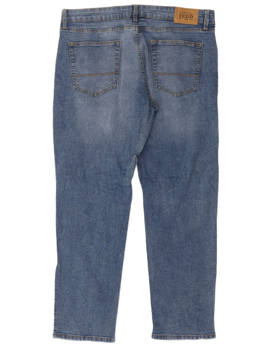 IZOD Mens Straight Jeans W38 L32  Blue Cotton