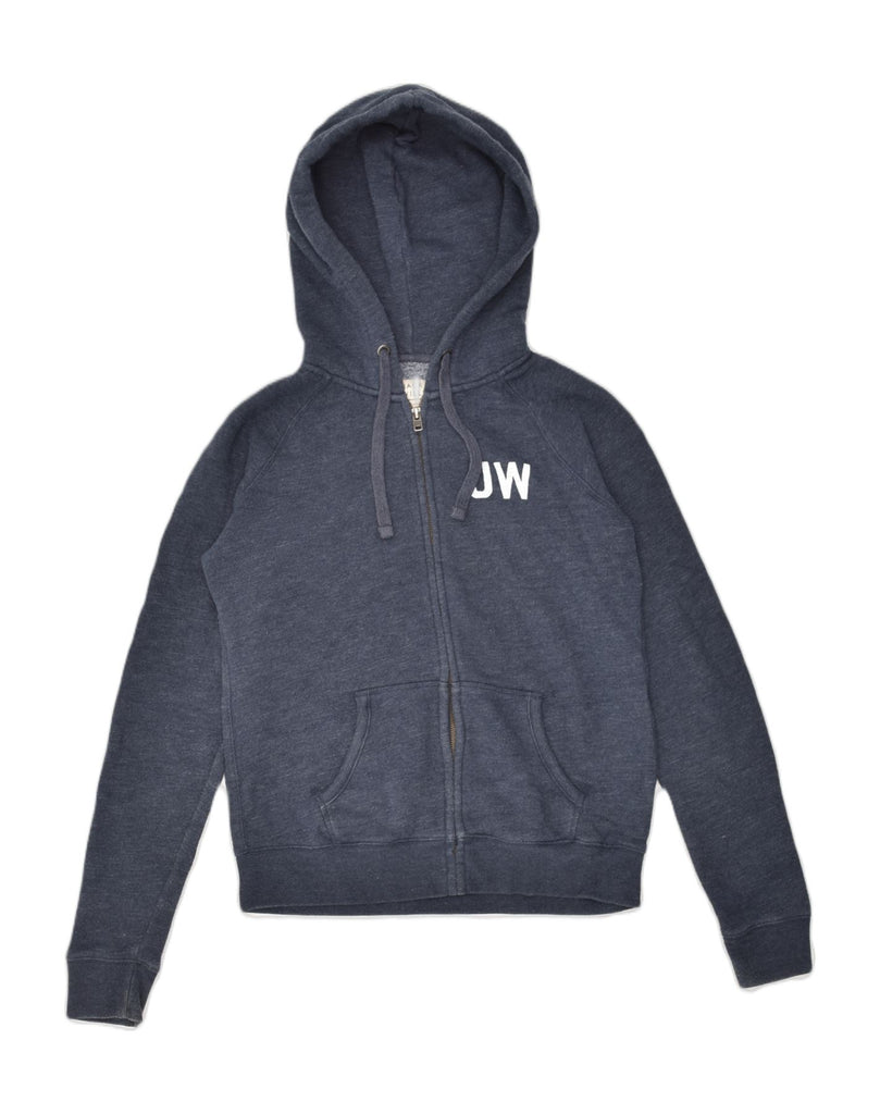 JACK WILLS Womens Zip Hoodie Sweater UK 12 Medium Navy Blue Cotton | Vintage Jack Wills | Thrift | Second-Hand Jack Wills | Used Clothing | Messina Hembry 