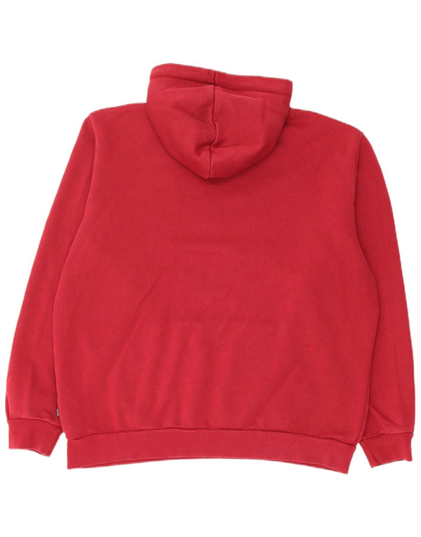 Puma Mens Graphic Hoodie Jumper Large Burgundy Cotton