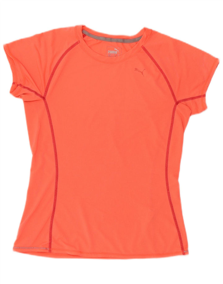 PUMA Womens T-Shirt Top UK 8 Small Orange Polyester