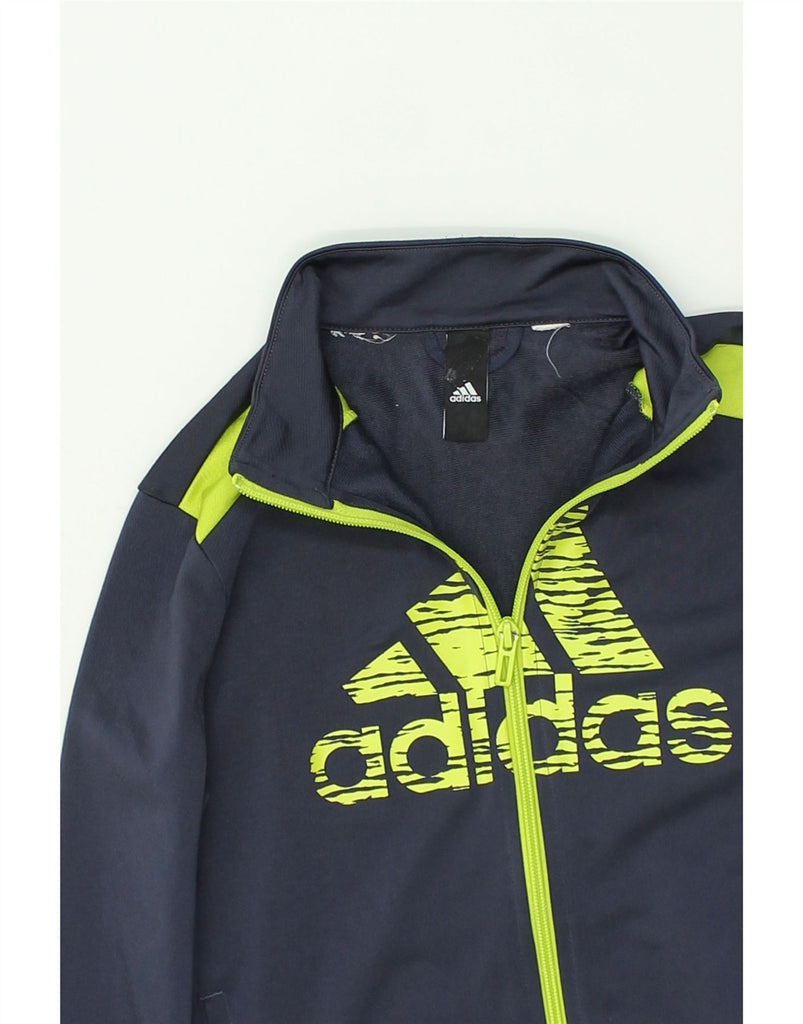 ADIDAS Boys Graphic Tracksuit Top Jacket 13-14 Years Navy Blue | Vintage Adidas | Thrift | Second-Hand Adidas | Used Clothing | Messina Hembry 
