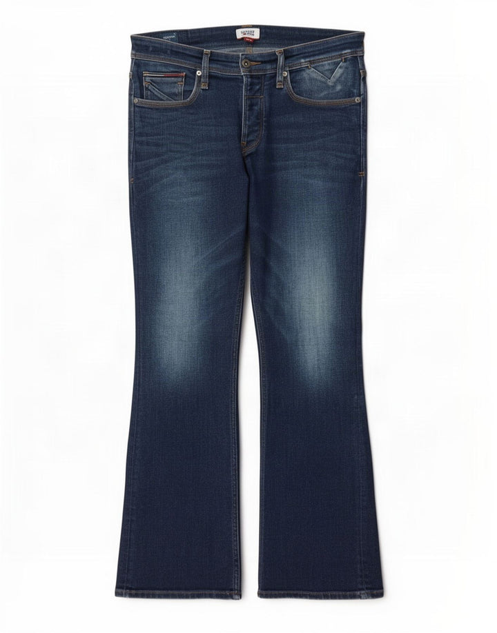 Tommy Hilfiger Mens Bootcut Jeans W32 L32 Blue Cotton