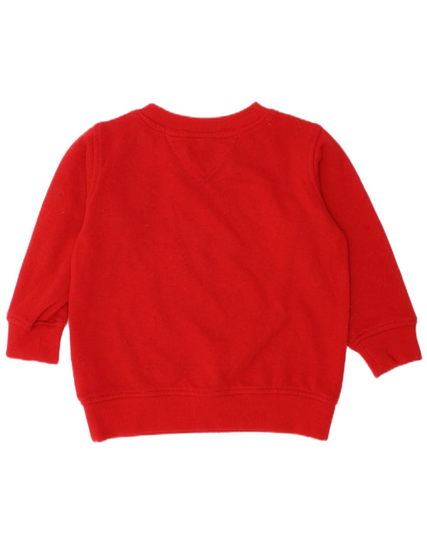 Tommy Hilfiger Baby Girls Graphic Sweatshirt Jumper 18-24 Months Red Cotton