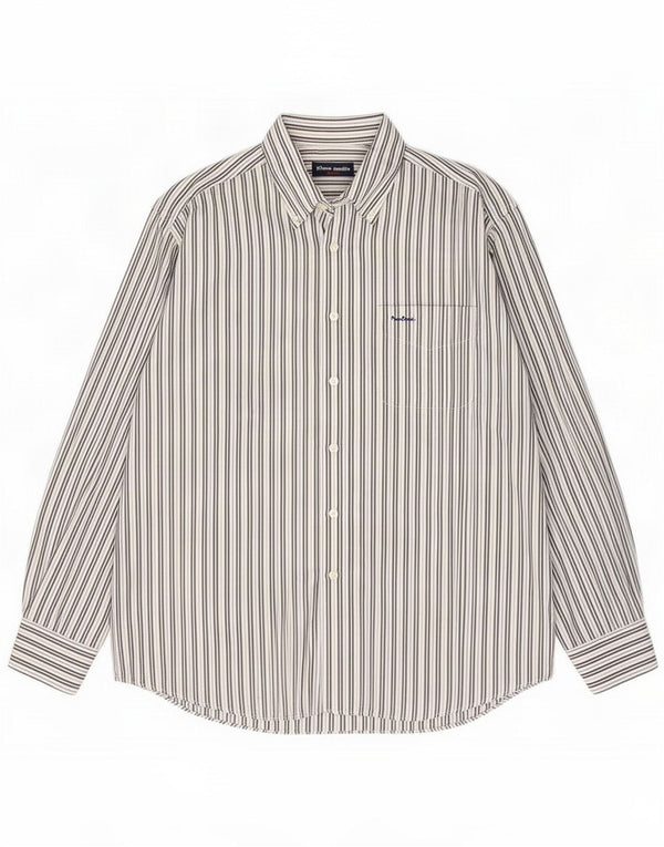 Pierre Cardin Mens Shirt Size 41 Large Multicoloured Striped Polyester