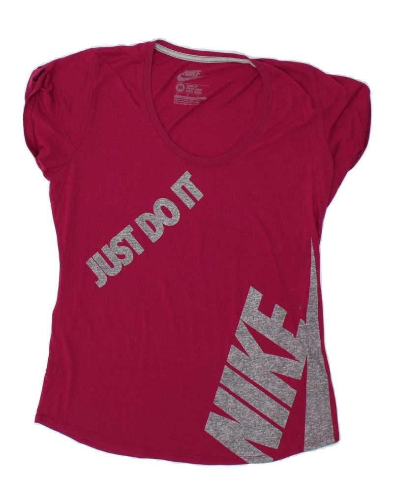 NIKE Womens Loose Fit Graphic T-Shirt Top UK 14 Medium Pink Polyester | Vintage Nike | Thrift | Second-Hand Nike | Used Clothing | Messina Hembry 