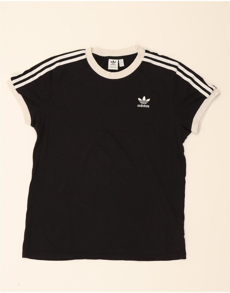 ADIDAS Womens Graphic T-Shirt Top UK 12 Medium  Black Cotton Vintage Adidas and Second-Hand Adidas from Messina Hembry 