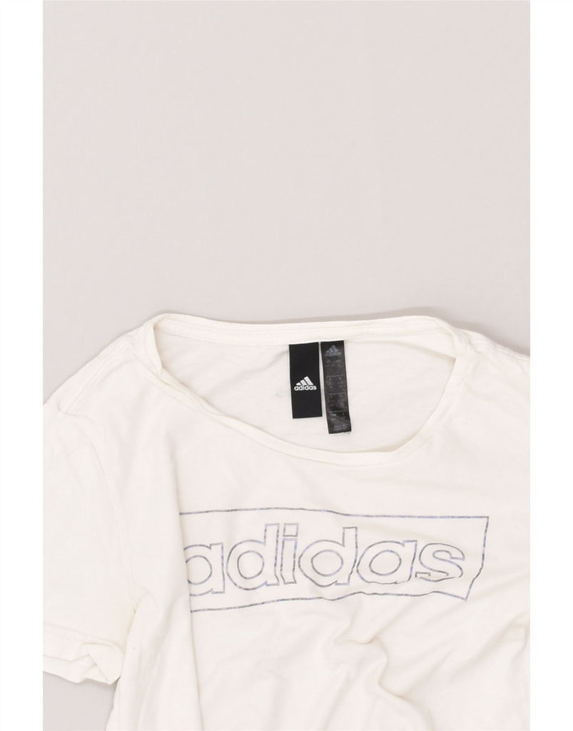 ADIDAS Boys Graphic T-Shirt Top 8-9 Years Small White Cotton | Vintage Adidas | Thrift | Second-Hand Adidas | Used Clothing | Messina Hembry 