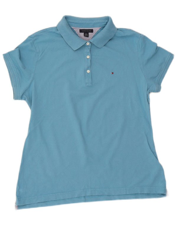 Tommy Hilfiger Womens Polo Shirt UK 18 XL Blue Cotton