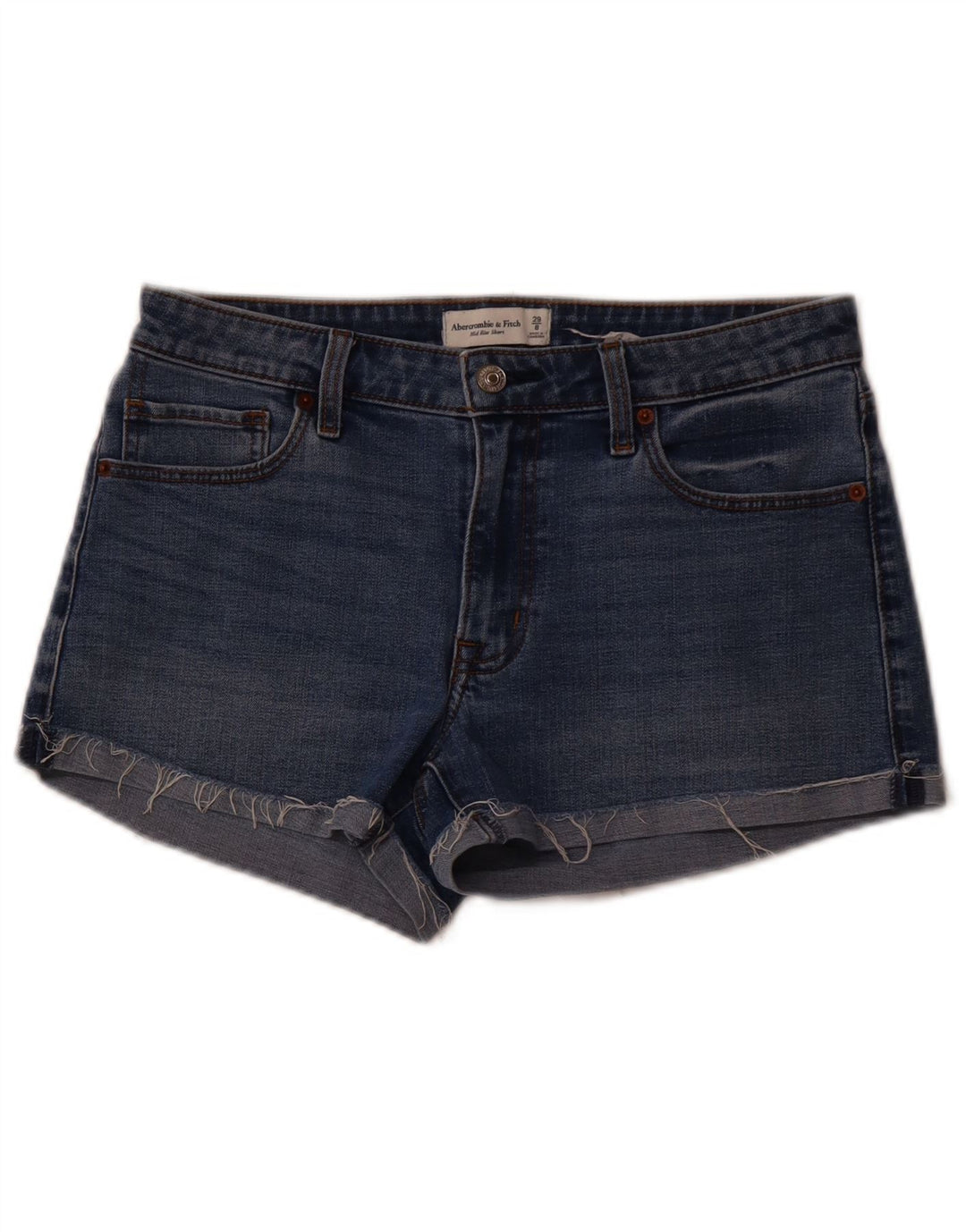ABERCROMBIE & FITCH Womens Mid Rise Denim Shorts US 8 Medium W29 Blue