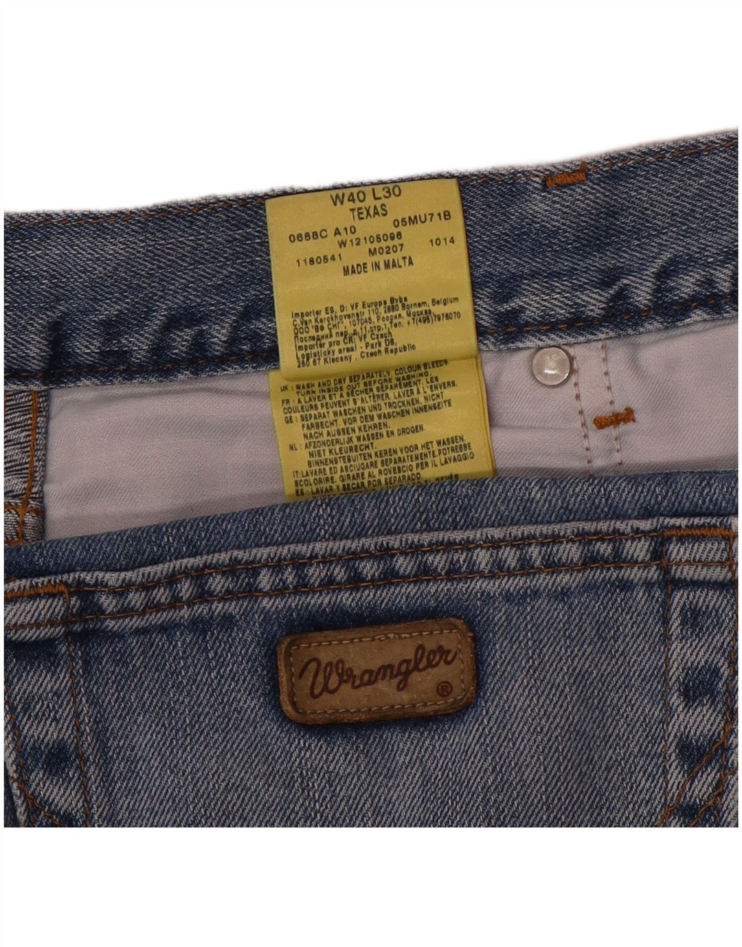 Wrangler Mens Texas Straight Jeans W40 L30 Blue Cotton