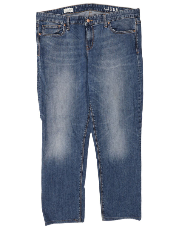 Gap Womens Tall Straight Jeans UK 18 XL W34 L30 Blue Cotton