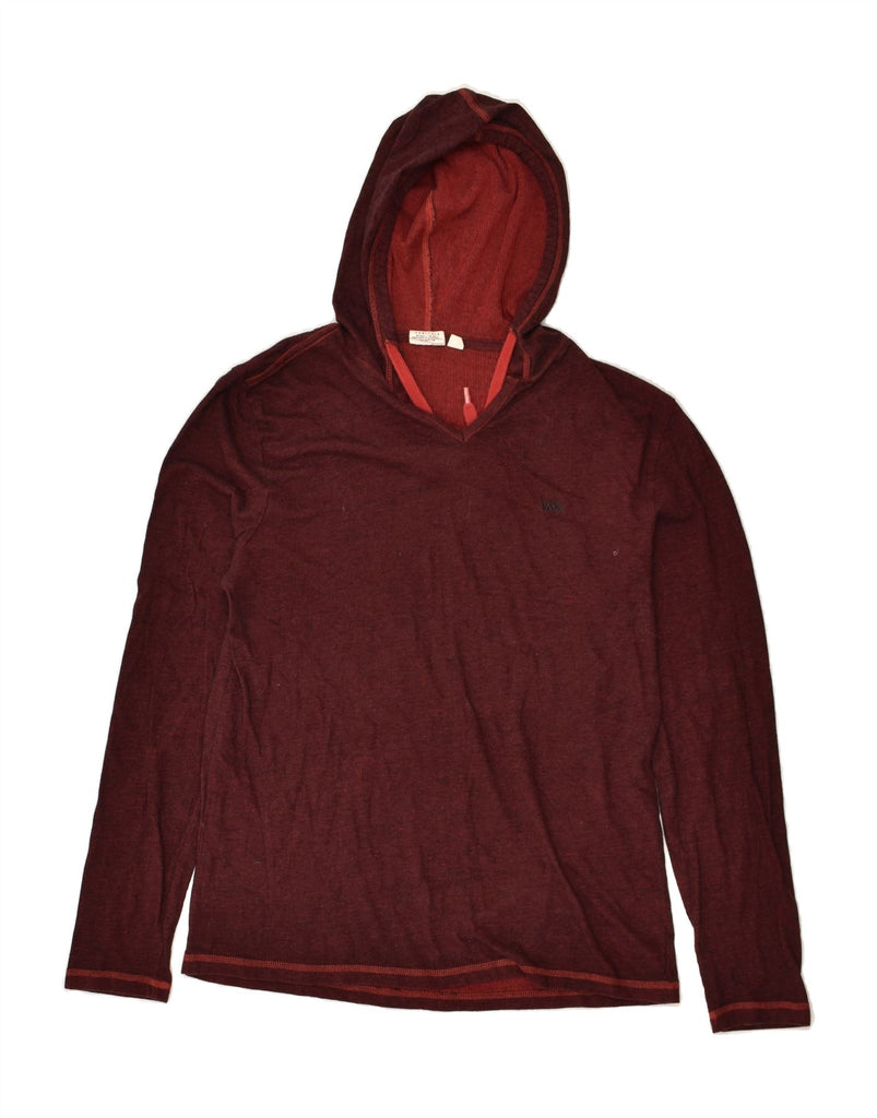 VANS Womens Hooded Top Long Sleeve UK 14 Large Burgundy Cotton | Vintage Vans | Thrift | Second-Hand Vans | Used Clothing | Messina Hembry 