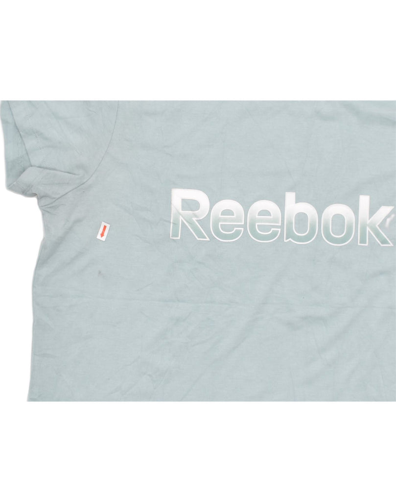 REEBOK Womens Loose Fit Graphic T-Shirt Top UK 18 XL Green Cotton | Vintage | Thrift | Second-Hand | Used Clothing | Messina Hembry 