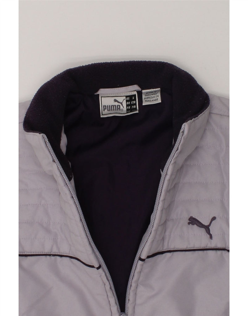 PUMA Girls Windbreaker Jacket 7-8 Years Grey Polyester | Vintage Puma | Thrift | Second-Hand Puma | Used Clothing | Messina Hembry 