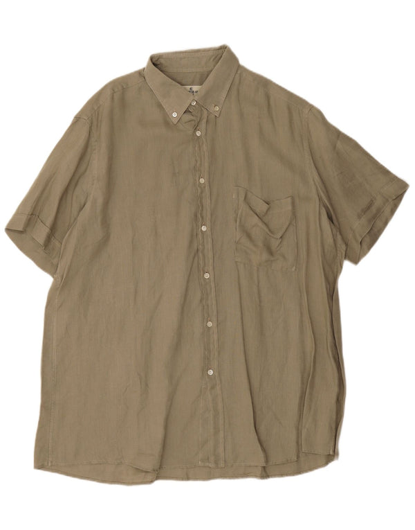Cerruti 1881 Mens Short Sleeve Shirt Size 17 43 XL Khaki