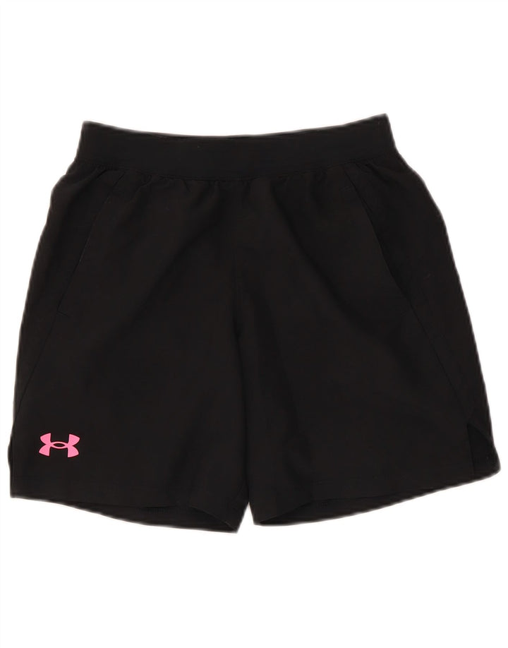 Under Armour Girls Graphic Sport Shorts 9-10 Years Medium Black Polyester