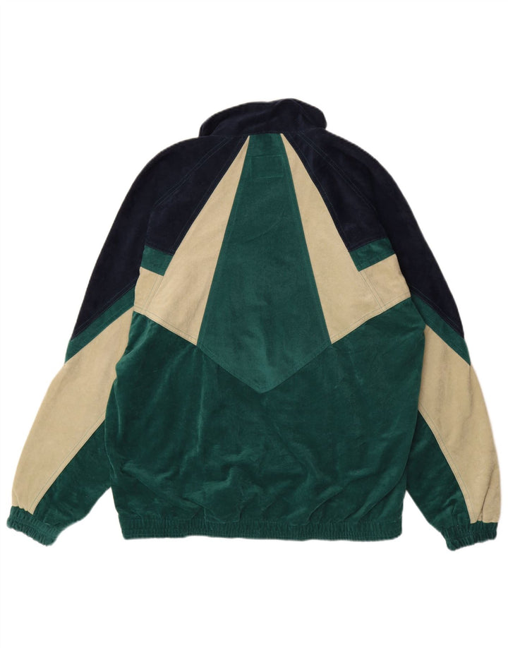 MC KEE'S Mens Velour Full Tracksuit Medium  Green Colourblock Polyester