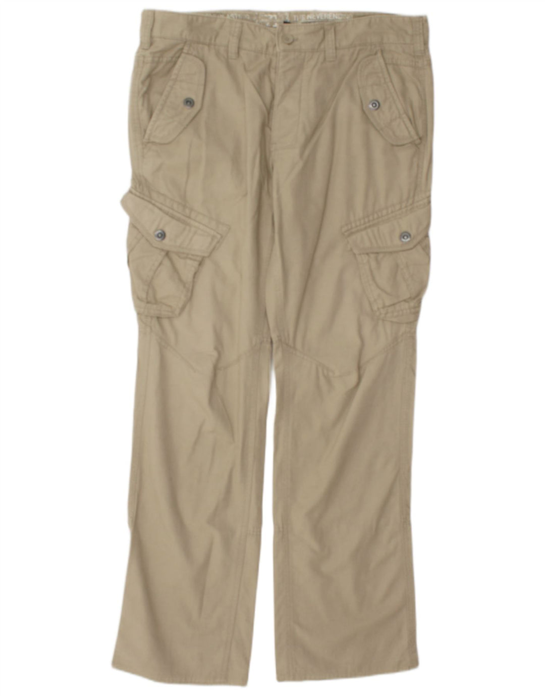 Vintage Mens Straight Cargo Trousers W35 L32 Beige