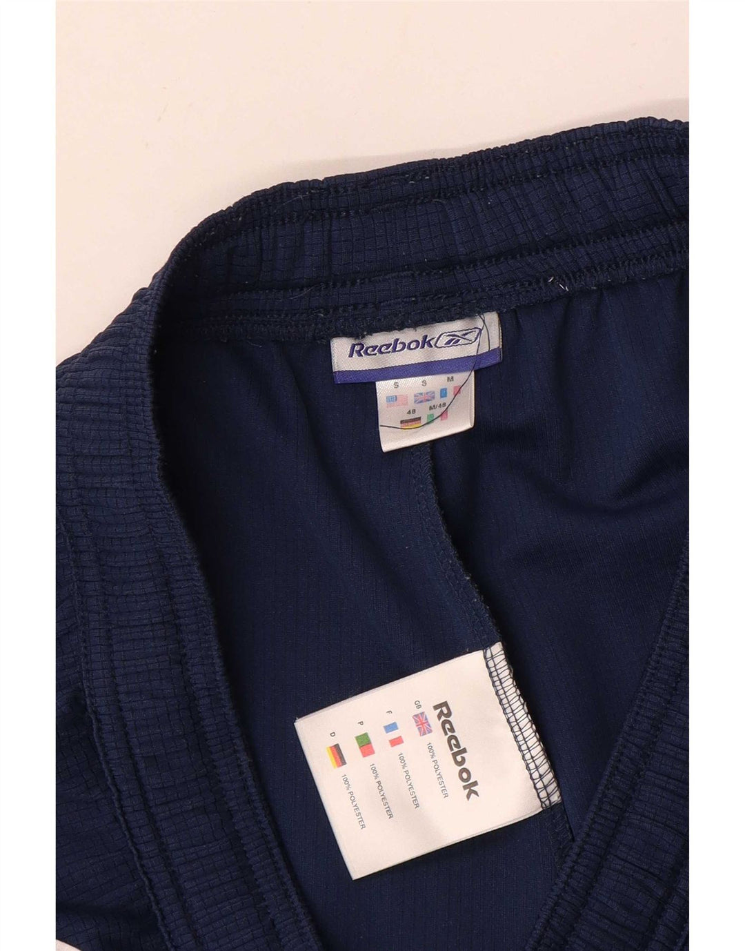 Reebok Mens Sport Shorts Small Navy Blue Polyester