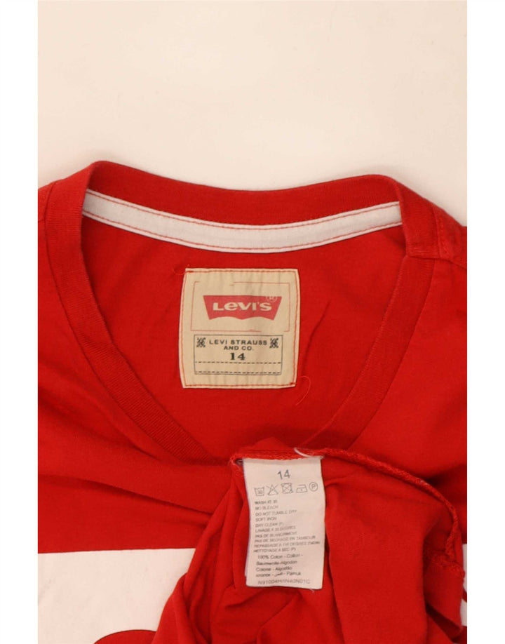 Levi's Boys Graphic T-Shirt Top 13-14 Years Red Cotton