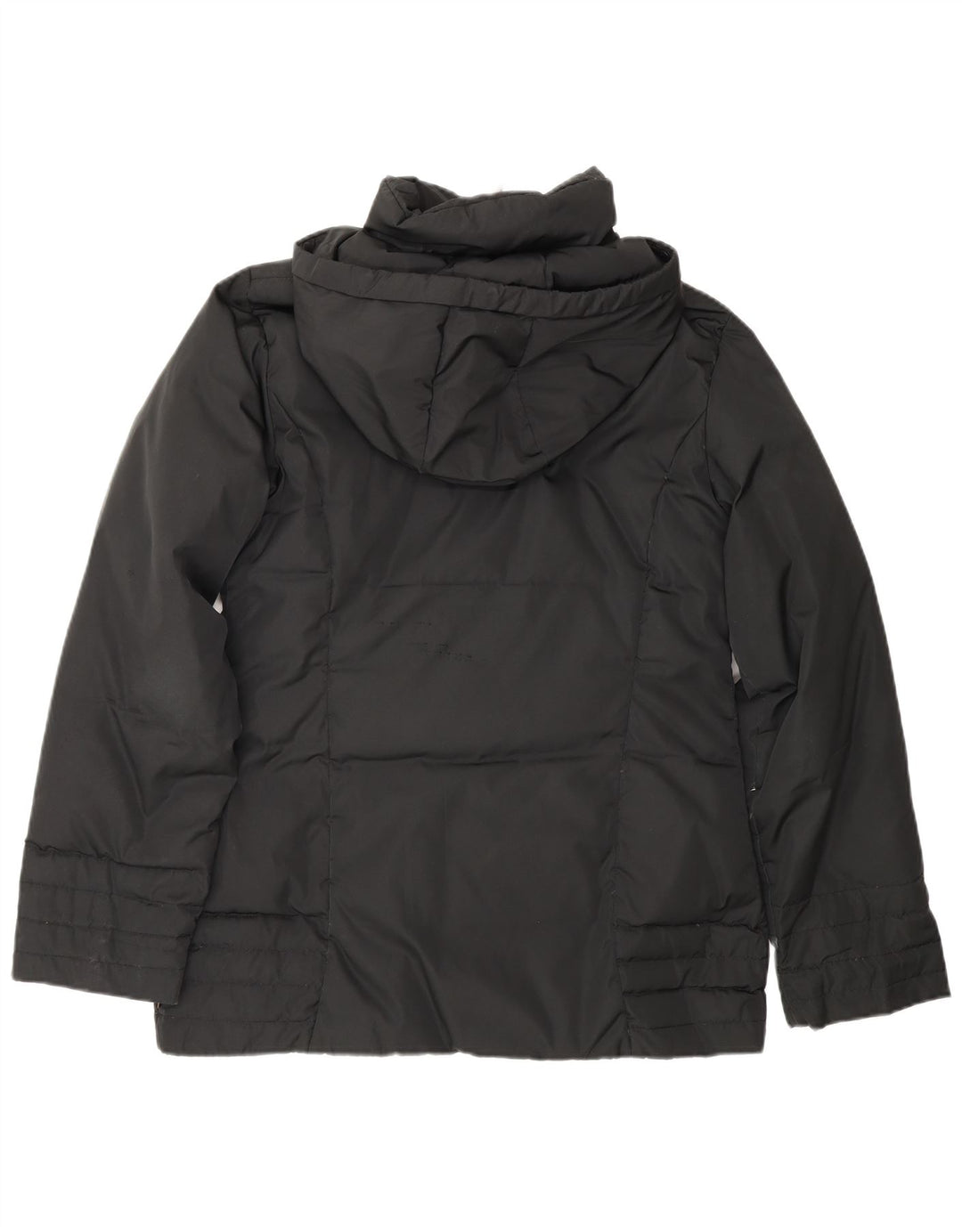 Moncler Womens Hooded Padded Jacket Size 2 Medium Black Polyester