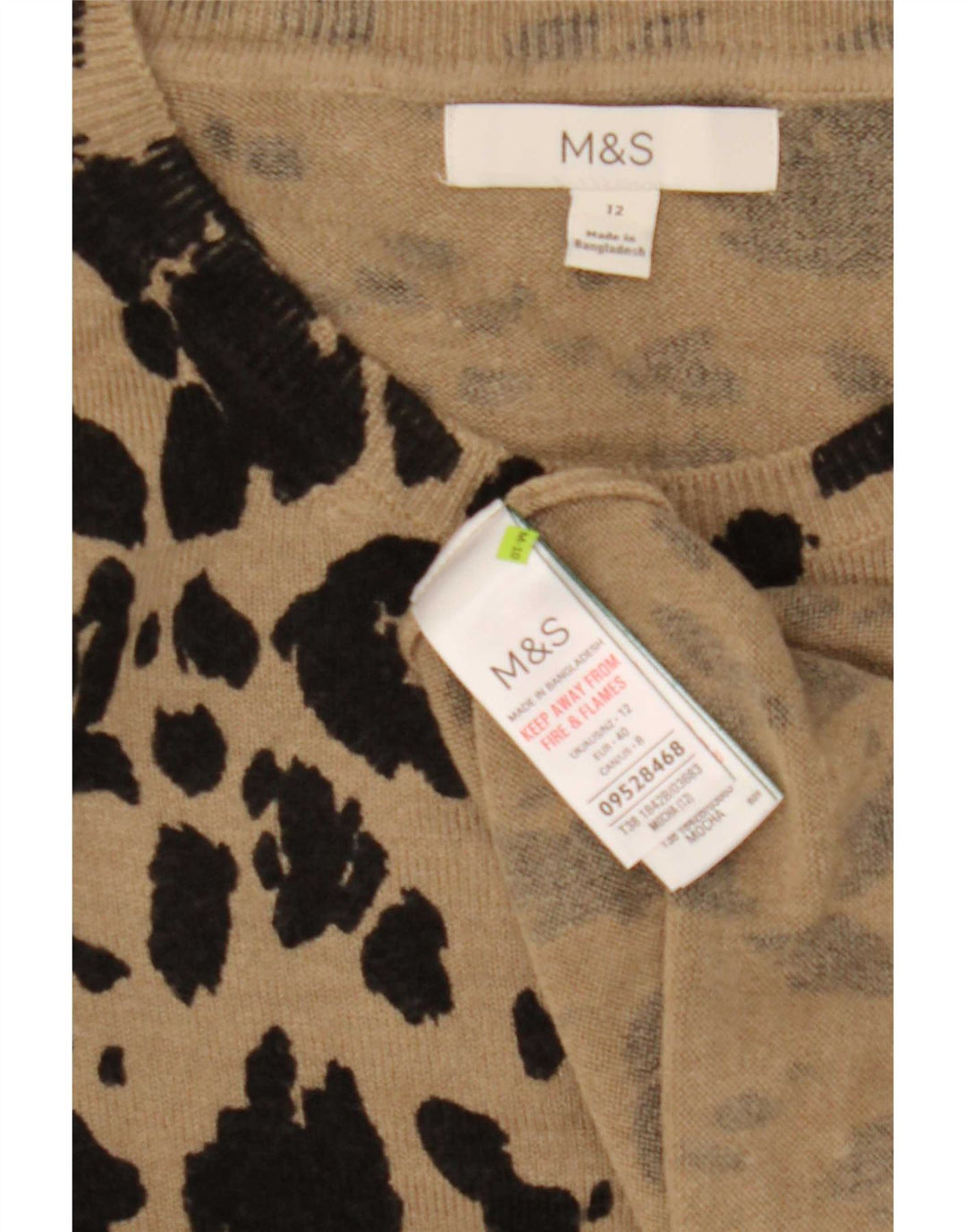 Marks & Spencer Womens Crew Neck Jumper Sweater UK 12 Medium Beige