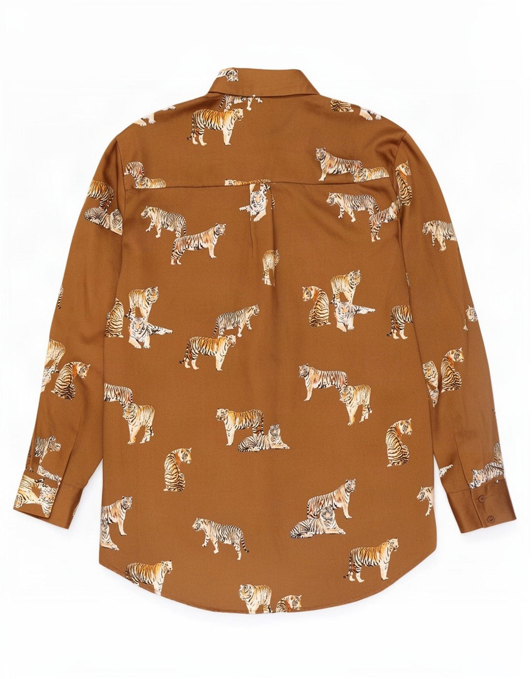 Zara Womens Oversized Shirt Blouse UK 10 Small Beige Animal Print Polyester