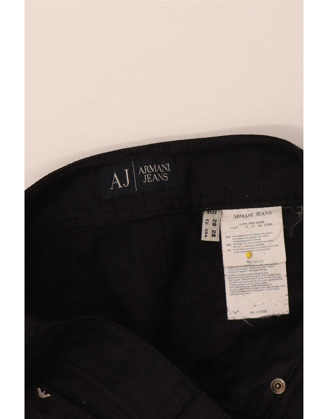 Armani Womens Straight Casual Trousers W28 L24 Black Polyamide