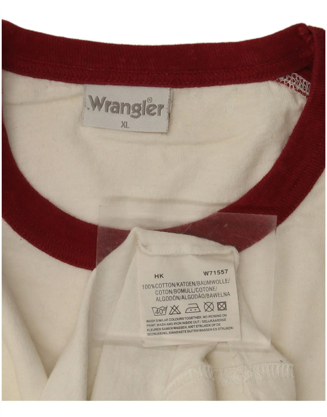 WRANGLER Mens Graphic T-Shirt Top XL White Colourblock Cotton