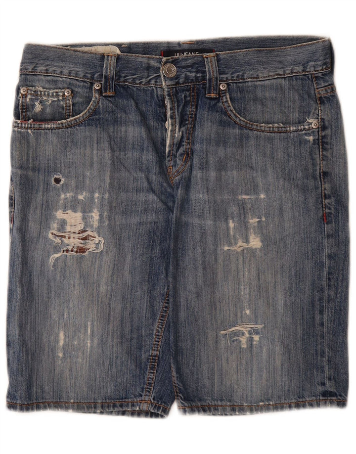 Liu Jo Mens Distressed Denim Shorts W32 Medium  Blue Cotton