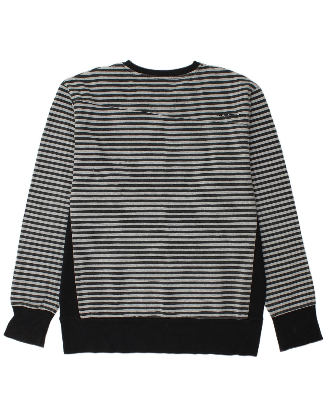 QUIKSILVER Mens Sweatshirt Jumper XL Black Striped Cotton