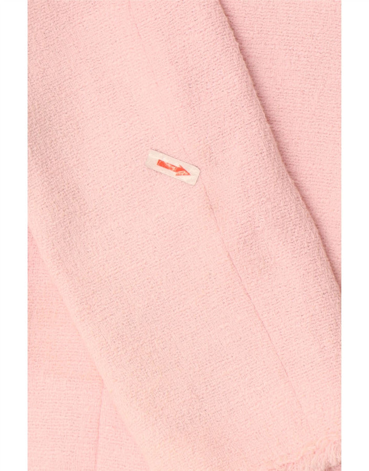 Zara Womens Open Overcoat UK 10 Small Pink Cotton