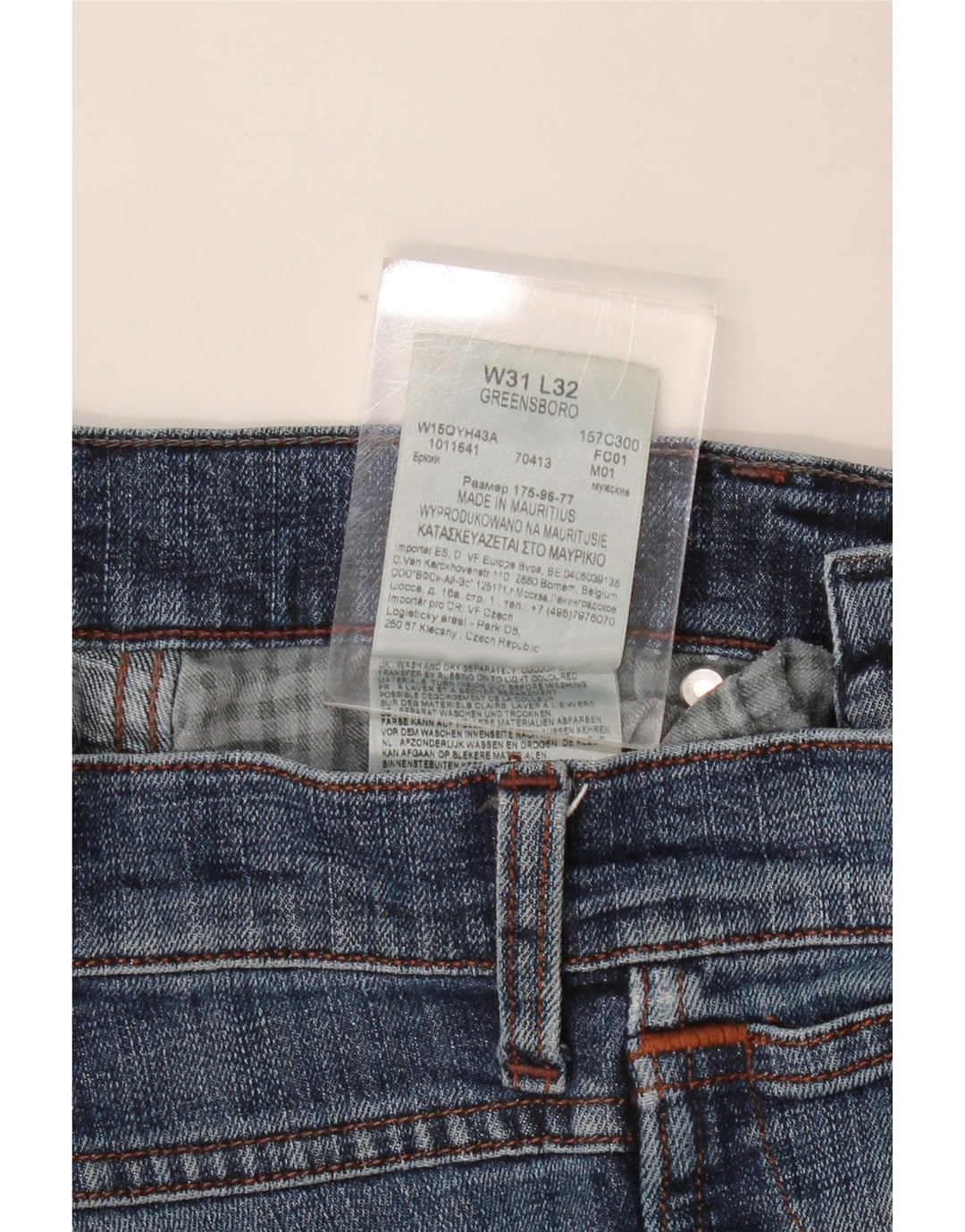 WRANGLER Mens Greensboro Slim Jeans W31 L32 Blue Cotton