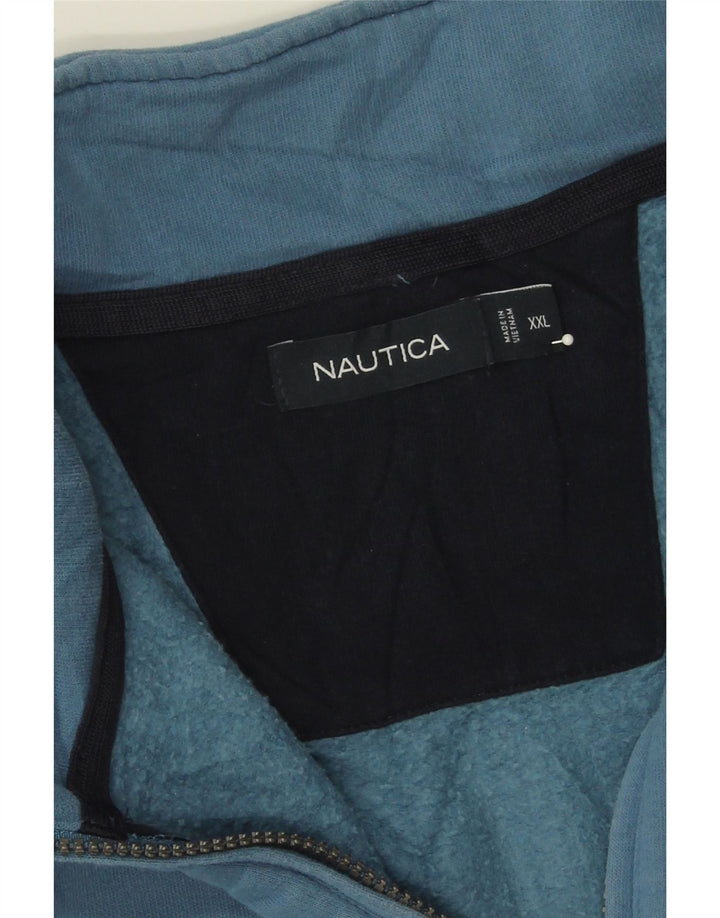 NAUTICA Mens Zip Neck Sweatshirt Jumper 2XL Blue Cotton Vintage Nautica and Second-Hand Nautica from Messina Hembry 