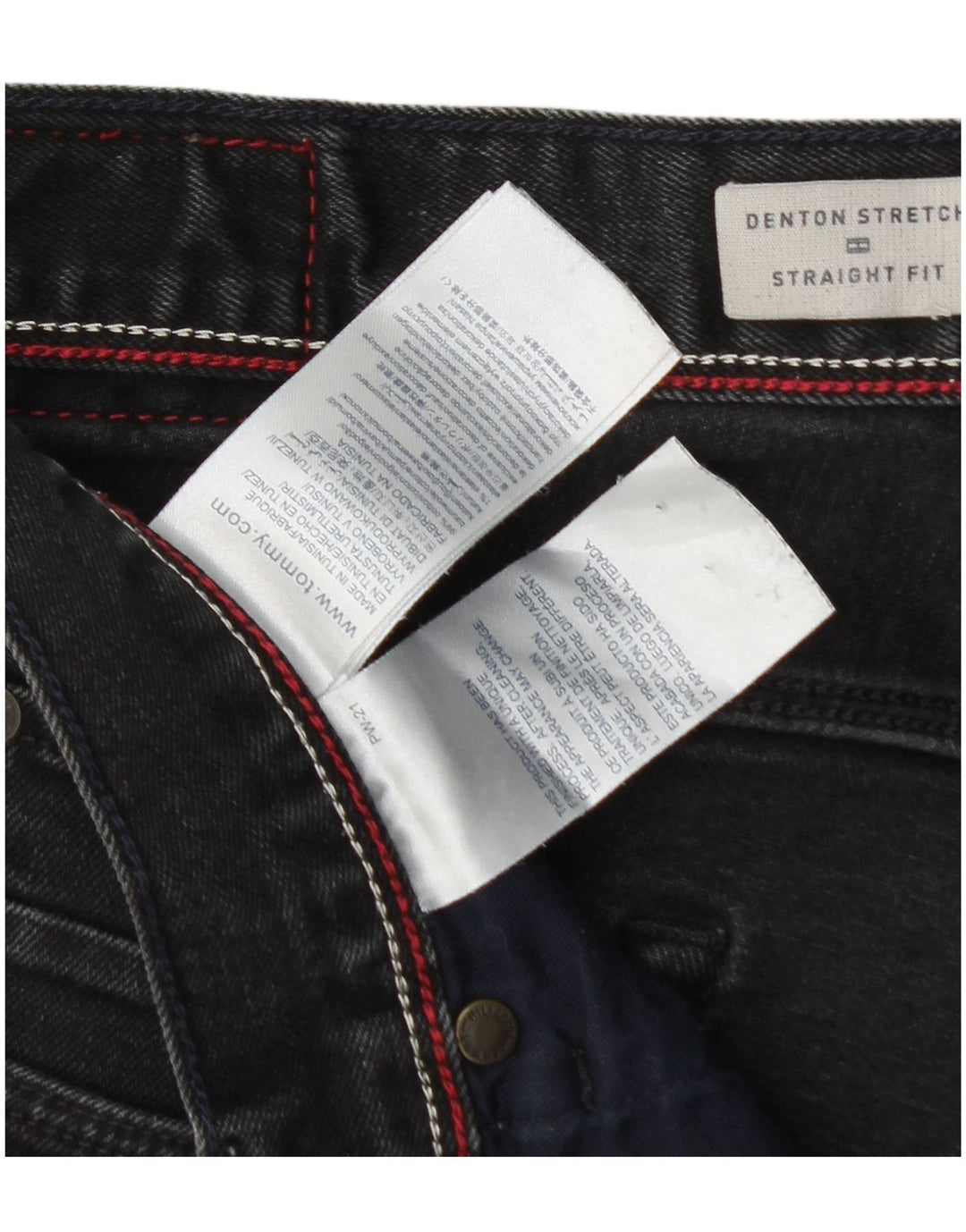 Tommy Hilfiger Mens Denton Straight Jeans W34 L28 Black Cotton