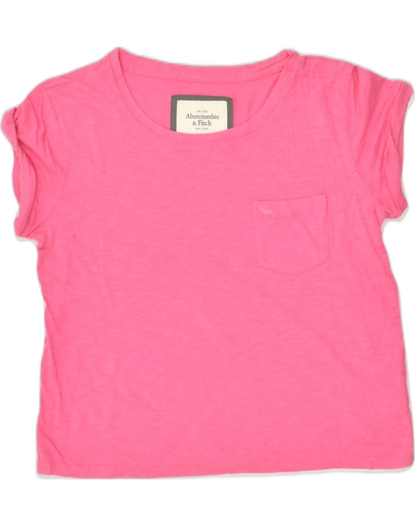 ABERCROMBIE & FITCH Womens T-Shirt Top UK 14 Medium Pink Cotton | Vintage Abercrombie & Fitch | Thrift | Second-Hand Abercrombie & Fitch | Used Clothing | Messina Hembry 