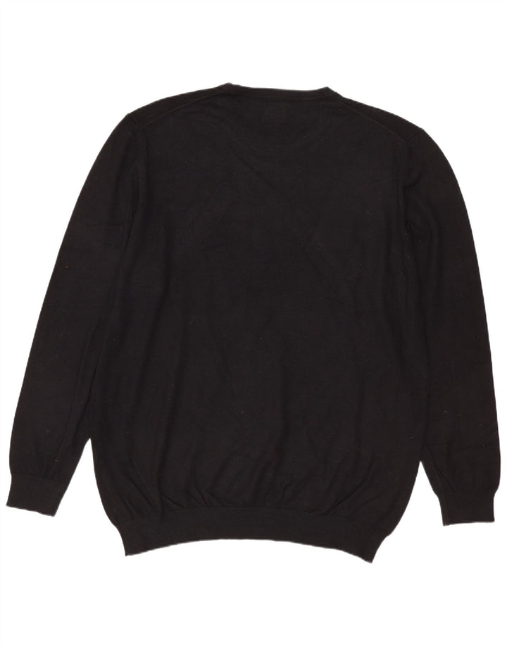 ZARA Mens Crew Neck Jumper Sweater Medium Black Viscose