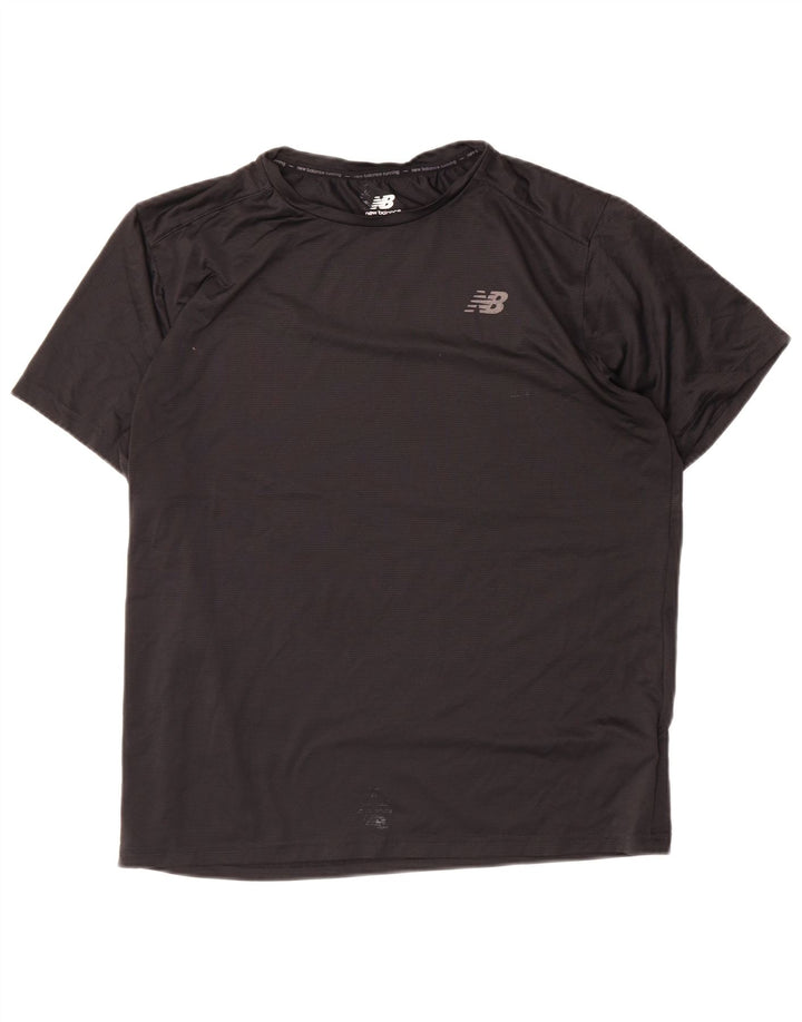 NEW BALANCE Mens T-Shirt Top Medium Black Polyester
