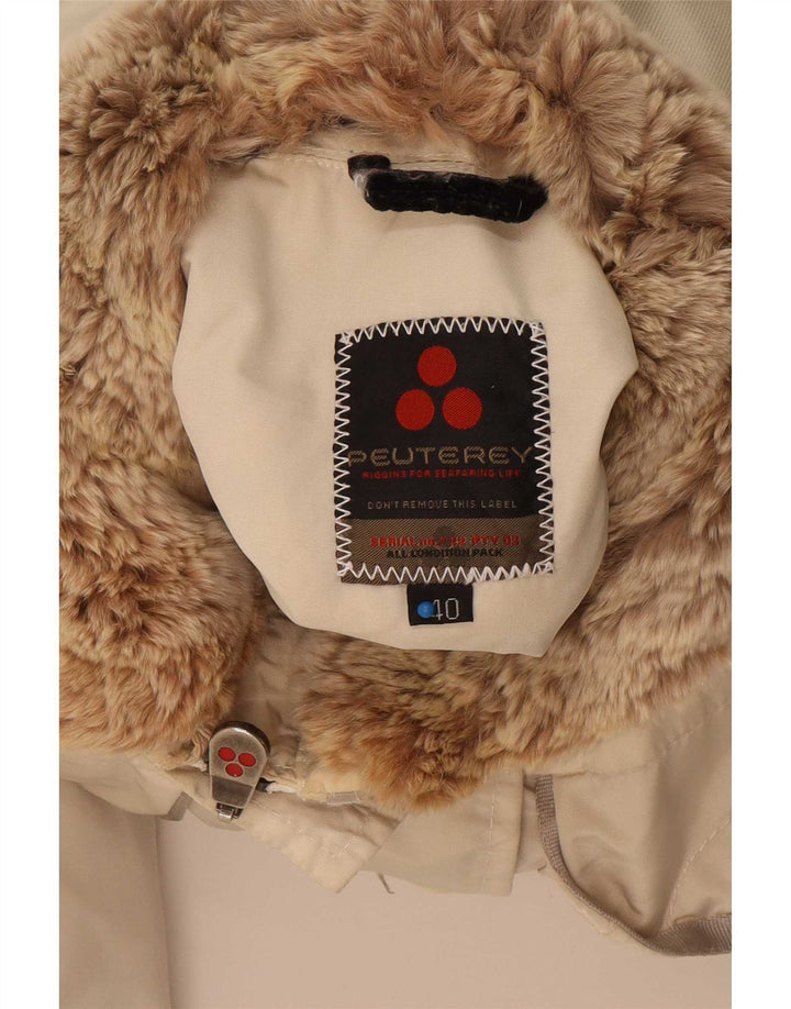 PEUTEREY Womens Padded Jacket IT 40 Medium Beige Polyamide
