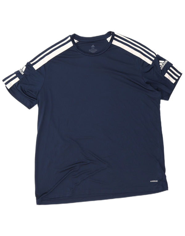 Adidas Mens Aeroready T-Shirt Top 2XL Navy Blue Colourblock Polyester